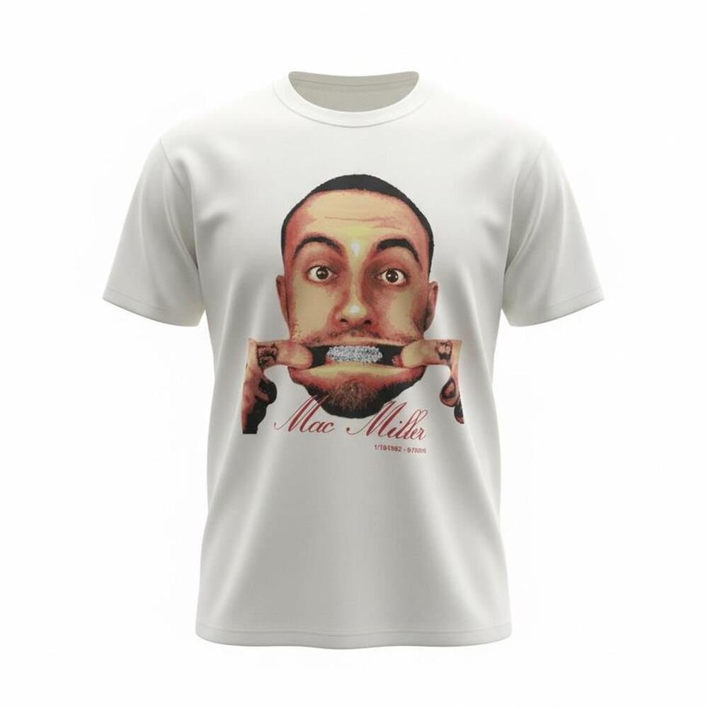 Mac miller white cotton t shirt